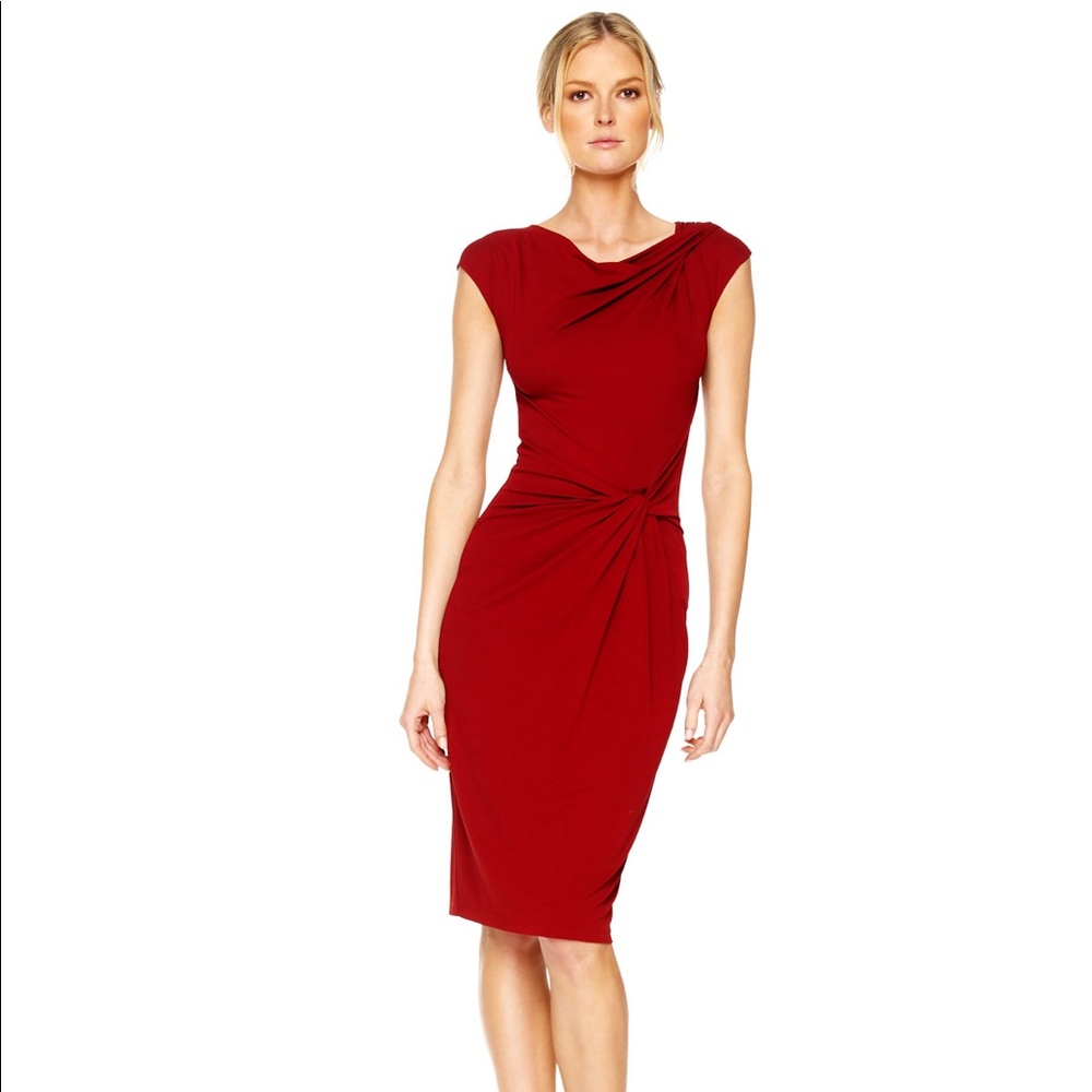 Michael Kors Red Jersey Twist Dress: size small
